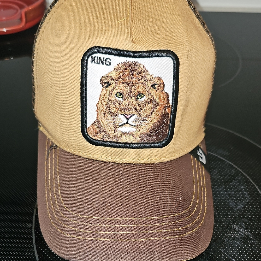 Brown and Tan Lion Patch Cap